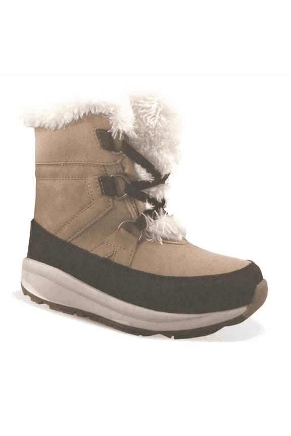 Tan Girls' Kasey Faux Fur Thermolite Winter Snow Boots Size 3