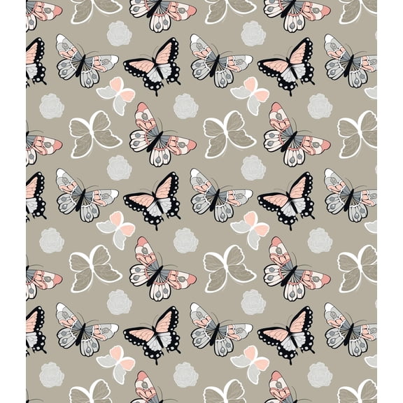 TNCT Tan, Gray, Peach, Black & White Colorful Butterfly Pattern Edible Image Chocolate Transfer Sheet, Multicolor