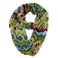 thumbnail image 1 of Tan Green Brown Abstract Print Infinity Scarf, 1 of 5