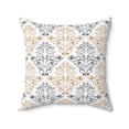 thumbnail image 1 of Tan & Grey Floral Pattern - Spun Polyester Square Pillow, 1 of 3