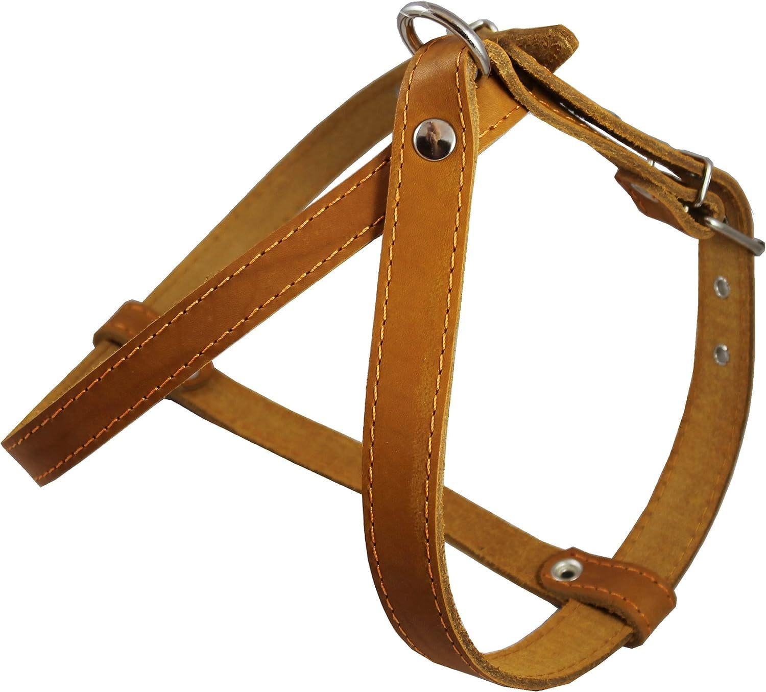 Tan High Quality Real Leather Dog Harness Medium. 21"-25" Chest, 1" Wide Straps