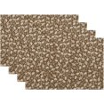 thumbnail image 1 of Tan Khaki Beige Daisy Floral Placemats 12x18 Inch Set of 4, Vintage Flowers Table Place Mat Block Print Linen Washable Table Mats Decorative Linen Fabric Table Mat for Dining Table, 1 of 6
