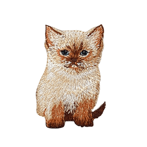 Tan Kitty Cat, Siamese Kitten, Pets, Animals, Embroidered, Iron On Patch