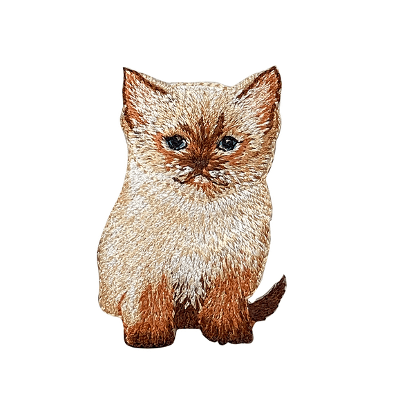 Tan Kitty Cat, Siamese Kitten, Pets, Animals, Embroidered, Iron On Patch