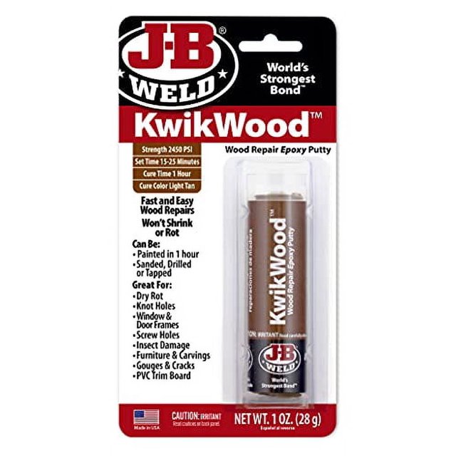 Tan KwikWood Wood Repair Epoxy Putty, 1 oz. Stick