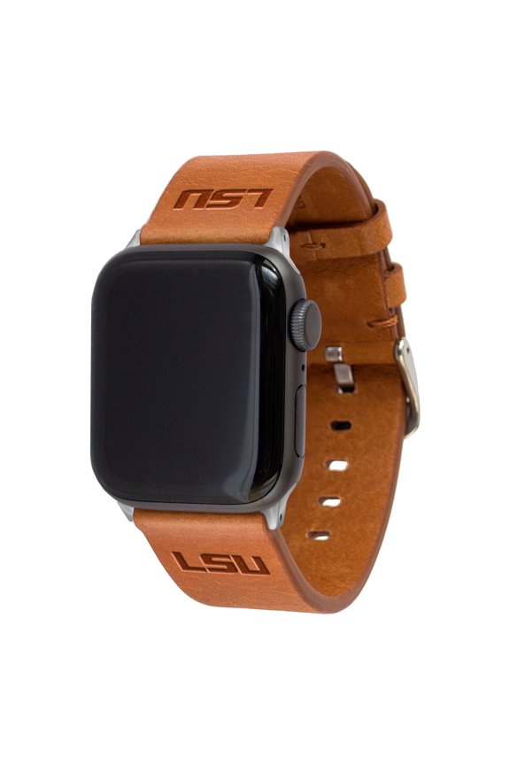 Tan LSU Tigers Leather Apple Watch Band