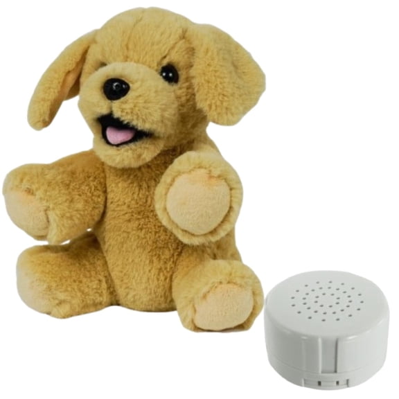 Tan Lab Dog 8 Inch Stuffed Toy with Recorder Soft Plush Valentines Day Gift, Realistic and Cuddly
