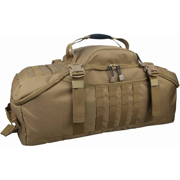Tan Large (85L) 3-in-1 Travel Duffle Bag for Weekender Gym Workout Deployment
