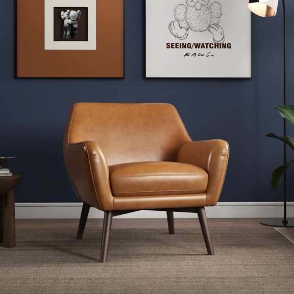 Tan Leather - Non - removable Cushions - Family Lounges - Easy to Keep Clean