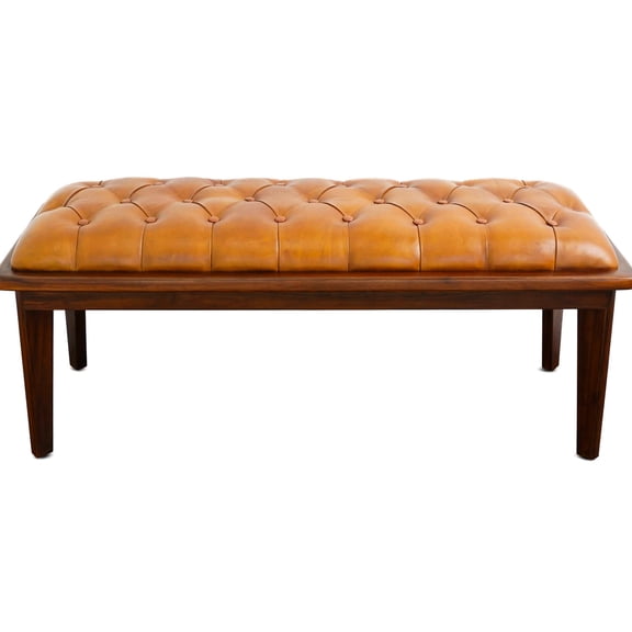 Tan Leather, Removable Legs - Adaptable Bench for Tight Spaces