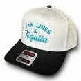 thumbnail image 1 of Tan Lines & Tequila Hat, Summer Beach Trucker Cap with Fun Embroidered Design, Adjustable Two-Tone Snapback for Vacation, Parties, and Outdoor Adventures, 1 of 5