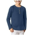 thumbnail image 1 of Tan Long Sleeve Shirt Boys Boys Thermal Long Sleeve Shirts Boys' Long Sleeve Thermal Henley Shirt 2-3 Years Blue, 1 of 4