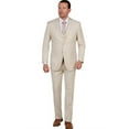 thumbnail image 1 of Tan Men's 3 Piece Notch Collar Side Vent Single Breasted Vested Slim Fit Suit, 1 of 1