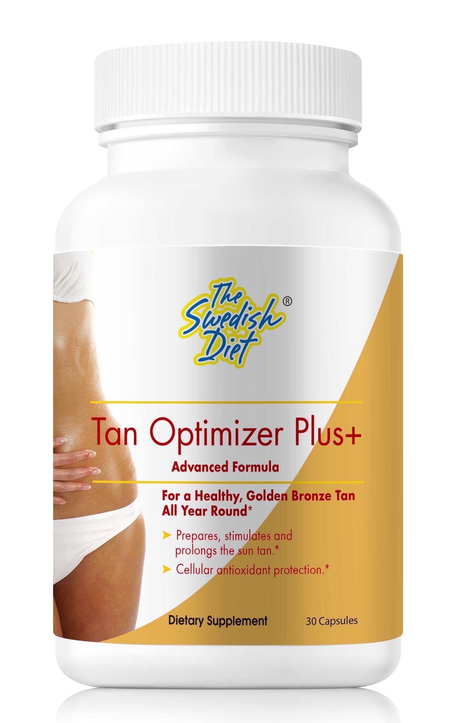 Tan Optimizer Plus+  Sugar-Free Tanning & Skin Health Supplement with Beta Carotene, L-Tyrosine, Collagen & Antioxidants for Radiant Skin & Immune Support  30 Capsules