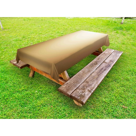 Tan Outdoor Tablecloth, Abstract Gradient Display Soft Golden Brown Colored Plain Modern Digital Print, Decorative Washable Fabric Picnic Tablecloth, 58 X 120 Inches, Pale Brown Tan, by Ambesonne