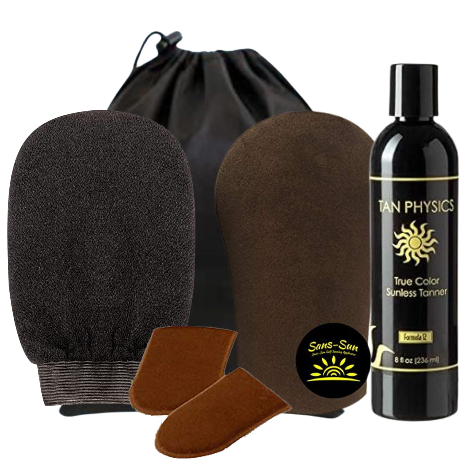 Tan Physics True Color Tanner 8 oz w/ FREE Face and Body and Tanning Mitts by Sans-Sun