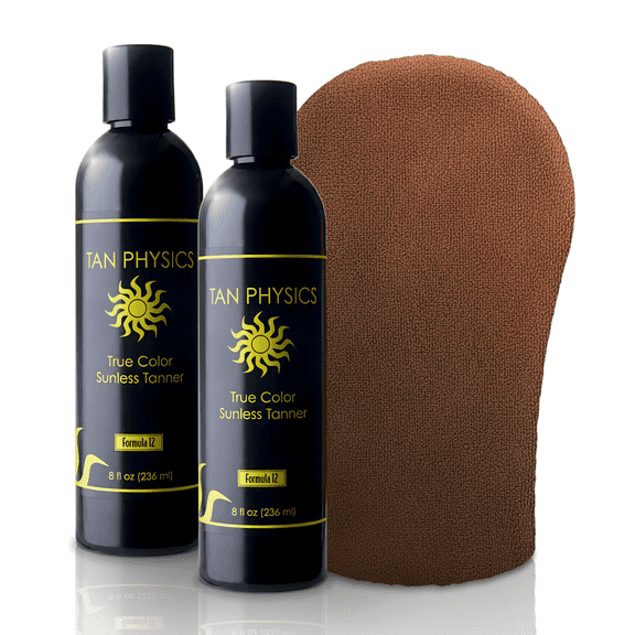 Tan Physics True Color Tanner (2 Pack) w/ FREE Tanning Mitt by Sans-Sun