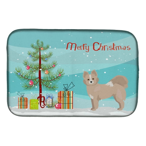 Tan Pomchi Christmas Tree Dish Drying Mat