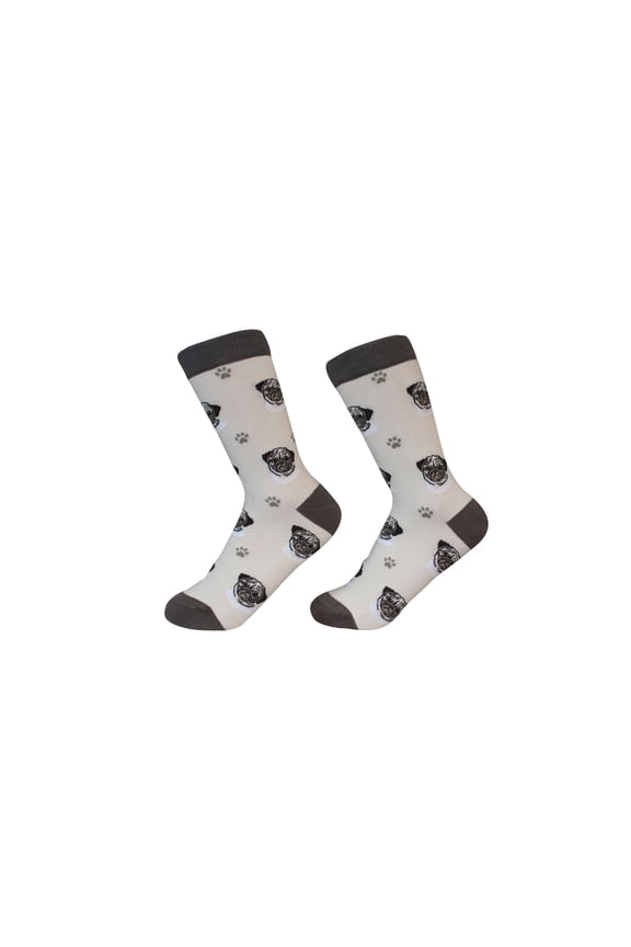 Tan Pug Dog Breed Socks Unisex Sock Daddy by E&S Pets