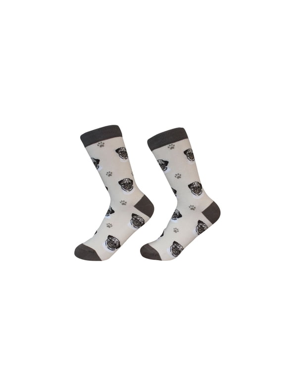 Tan Pug Dog Breed Socks Unisex Sock Daddy by E&S Pets