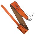 thumbnail image 1 of Tan Quality Wide Double Padded Suede Music Notes Leather Guitar Bass Strap, 1 of 14