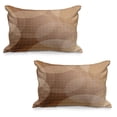 thumbnail image 1 of Tan Quilted Pillowcover Set of 2, Overlapping Circles with Big and Small Polka Dots Pattern Gradient Modern Display, Standard Queen Size Pillow Cover Bedroom, 36" x 20", Tan Brown White, by Ambesonne, 1 of 1