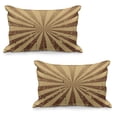 thumbnail image 1 of Tan Quilted Pillowcover Set of 2, Sunburst Pattern Aged Rusty Jagged Grungy Retro Style Rays Old Worn Composition, Standard Queen Size Pillow Cover Bedroom, 36" x 20", Brown Pale Brown, by Ambesonne, 1 of 1