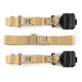 thumbnail image 1 of Tan Retractable Bench Seat Belt Kit for 1944-1952 Jeep Willys Standard 3 Point - 3 Belts, 1 of 1