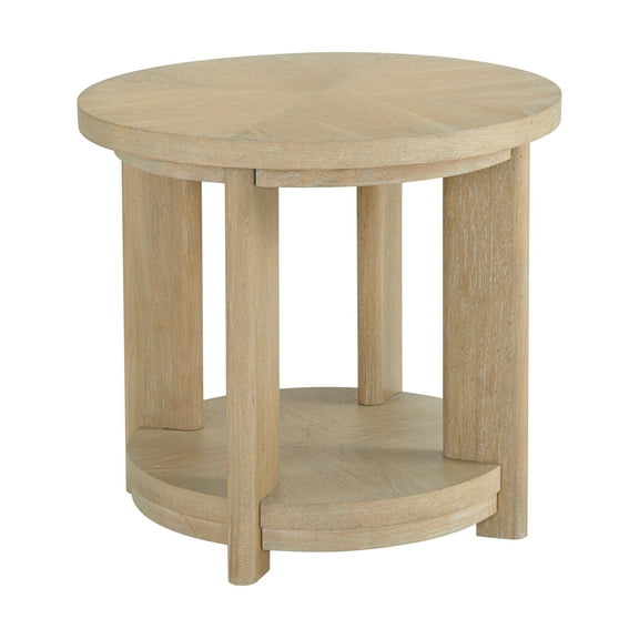 Tan Round Accent Table