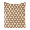 thumbnail image 1 of Tan Soft Flannel Fleece Blanket, Big Polka Dots on Grunge Backdrop Off White Shabby Simple Old Fashioned Distressed Retro, Cozy Plush for Indoor and Outdoor Use, 50" x 60", Tan Cream, by Ambesonne, 1 of 6