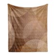 thumbnail image 1 of Tan Soft Flannel Fleece Blanket, Overlapping Circles with Big and Small Polka Dots Pattern Gradient Modern Display, Cozy Plush for Indoor and Outdoor Use, 50" x 70", Tan Brown White, by Ambesonne, 1 of 6