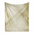 thumbnail image 1 of Tan Soft Flannel Fleece Blanket, Striped Vintage Faded Squares and Angled Lines Dated Antique Display with Modern Pattern, Cozy Plush for Indoor and Outdoor Use, 50" x 60", Beige Tan, by Ambesonne, 1 of 6