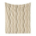 thumbnail image 1 of Tan Soft Flannel Fleece Blanket, Wavy Curvy Lines Flowing in Vertical Direction Swirl Energy Motion Inspired, Cozy Plush for Indoor and Outdoor Use, 50" x 60", Pale Brown Tan White, by Ambesonne, 1 of 6
