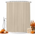 thumbnail image 1 of Tan Solid Color Shower Curtain, Waterproof Shower Curtains for Bathroom, Modern Minimalist Pure Color Washable Fabric Bathtub Curtain Set Bath Decor with 12 Hooks Extra Long 72"x96", 1 of 8