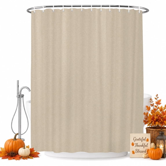 Tan Solid Color Shower Curtain, Waterproof Shower Curtains for Bathroom, Modern Minimalist Pure Color Washable Fabric Bathtub Curtain Set Bath Decor with 12 Hooks Extra Long 72"x96"