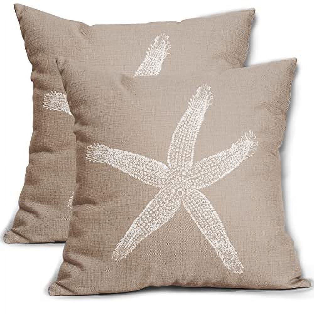 Tan StarPillow Covers 12X20h Coastal Beachy Nautical Decorative Throw