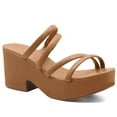 thumbnail image 1 of Rust Strappy Slip On Platform Heel, 1 of 7