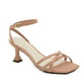 thumbnail image 1 of Tan Strappy Square Toe Asymmetric Heel, 1 of 6