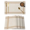 thumbnail image 1 of Tan Stripes Placemats Set of 8 Modern Minimalist Lines Grid Beige Place Mats Indoor Wipeable Table Mats Washable Cloth Dining Table Placemats for Kitchen Holiday Party Home Decor 13x19 Inch, 1 of 9