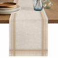 thumbnail image 1 of Tan Stripes Table Runner 120 Inches Long,Modern Minimalist Lines Grid Beige Cotton Linen Table Runners Dresser Scarves,Decorative Fabric Tabletop Scarf Furniture Cover for Home Dinner Party 13"x120", 1 of 9