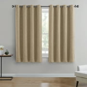 Better Homes & Gardens Woven Textured Grommet Blackout Curtain Panel, Beige, 50"W x 63"L