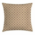 thumbnail image 1 of Tan Throw Pillow Cushion Cover, Classical Old Fashioned Pattern of Polka Dots in Brown Colors Grungy Tile, Decorative Square Accent Pillow Case, 16 X 16 Inches, Brown Light Coffee Tan, by Ambesonne, 1 of 2
