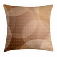 thumbnail image 1 of Tan Throw Pillow Cushion Cover, Overlapping Circles with Big and Small Polka Dots Pattern Gradient Modern Display, Decorative Square Accent Pillow Case, 18 X 18 Inches, Tan Brown White, by Ambesonne, 1 of 2