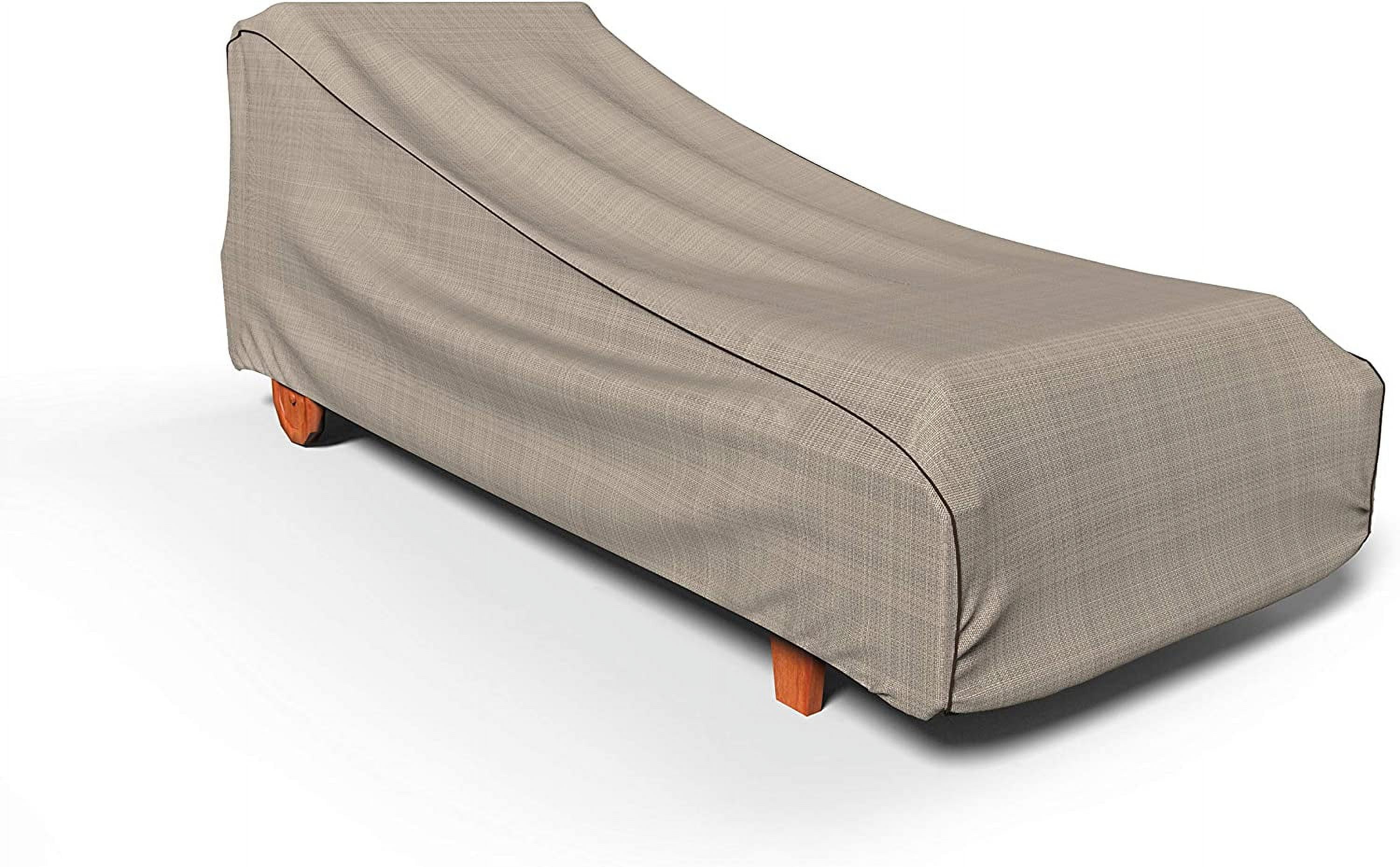 Tan Tweed Patio Chaise Lounge Cover, Extra Large
