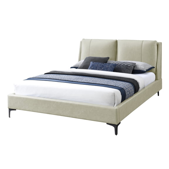 Tan Upholstered Platform - Fully Upholstered Design - Master Bedroom - Spacious Sleeping Area