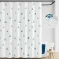 thumbnail image 1 of Tan and White Shower Curtain Nautical Simple Fabric Shower Curtain for Bathroom Ocean Theme Sailboat Waterproof in Bath 72x72 inches Shower Curtains Set with Curtain Hooks, 1 of 6