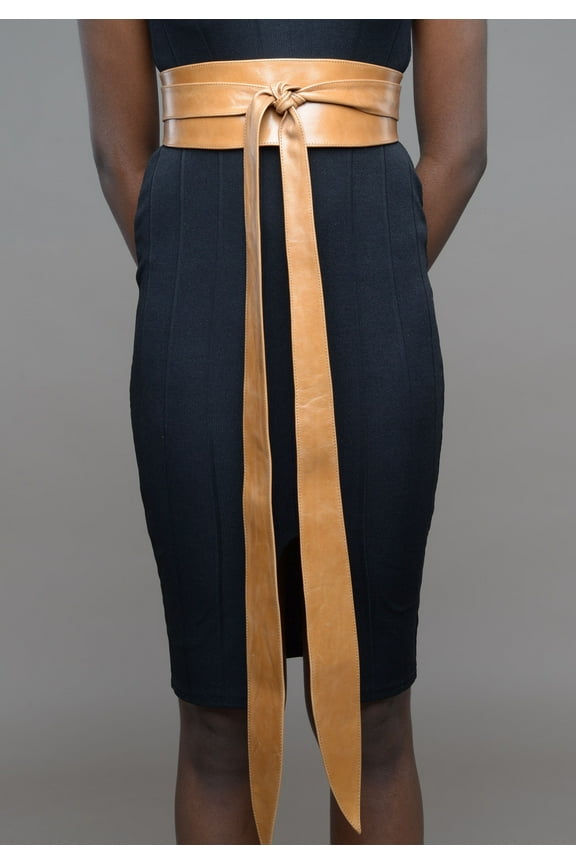 Tan handmade real leather obi belts sash belts tie belts double wrap belts, cinch belts plus size belts S M L XL XXL for Her - Gitas Portal
