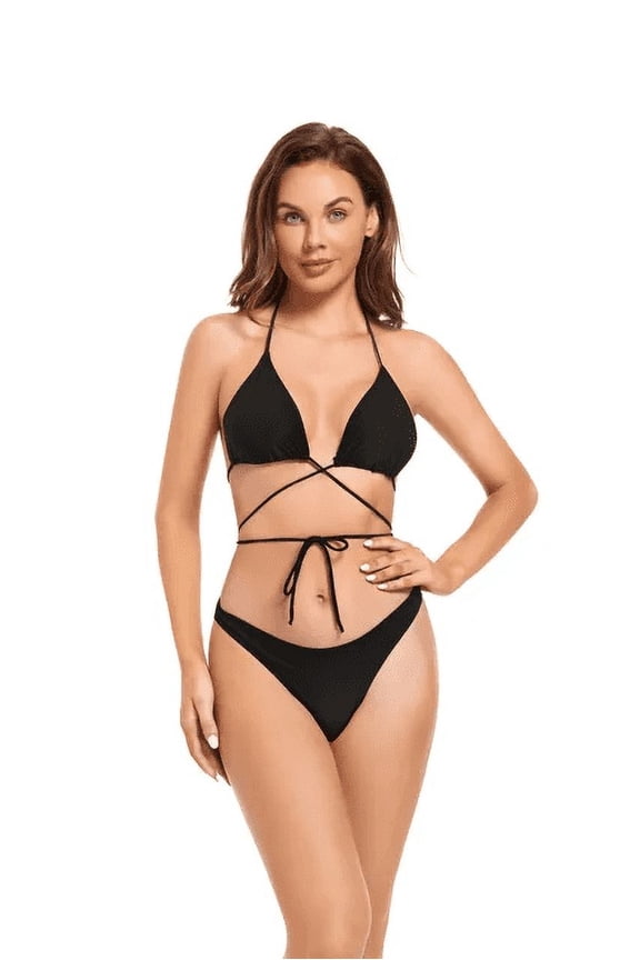 Tan through Maya Floral Print Women's Bikini Set (Medium)