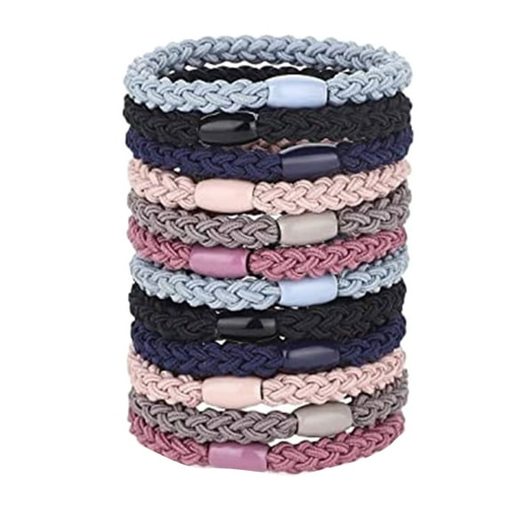 TanChengg Rubber Band 12 Pieces Cotton Hair Ties Braided Hair Bands Elastic Hair Ties Ropes Braided Ponytail Holders Hair Accessories For Women Girls Thick Heavy And Curly Hair