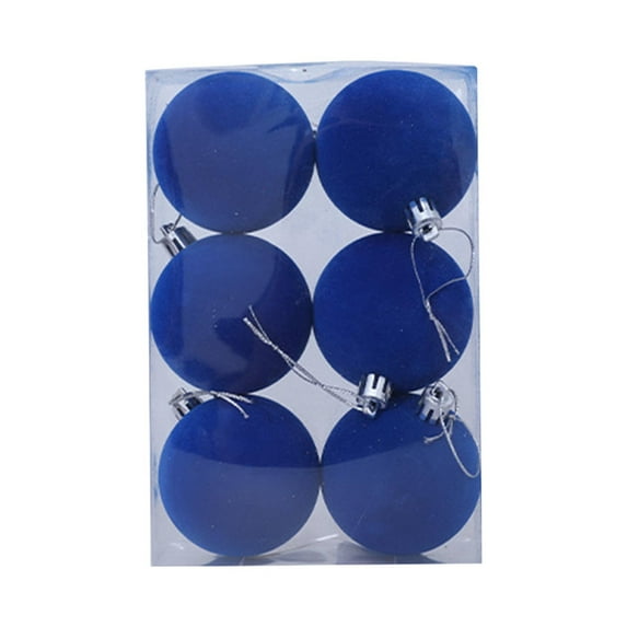 TanSiDing 18pcs Flocked Velvet Christmas Ornaments Set - Elegant Plastic Hanging Balls for Festive Tree Decorations | Holiday Home & Fireplace Decorative Accents 6cm
